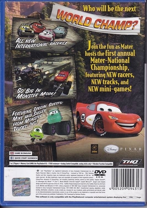 Disney Pixar Cars Mater-National Championship - PS2 (B Grade) (Genbrug)